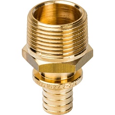 STOUT  Переходник с наружной резьбой 16xR 3/4" для труб из сшитого полиэтилена аксиальный