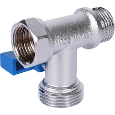 STOUT  Кран шаровой проходной для стиральных и посудомоечных машин 1/2" х 3/4" х 1/2"