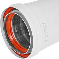 STOUT SCR-0080-812000 STOUT Удлинитель дымохода утепленный традиц. D80(п-м), L2000 (воздуховод до 105 градусов)