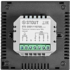 Термостат теплого пола STOUT STE-2001 16А черный