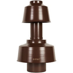 STOUT SCR-8012-800022 STOUT Оголовок вертикальный с ветрозащитой конденсац. коакс. D80(п)/125(п) КОРИЧНЕВЫЙ широкий