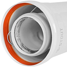 STOUT SCR-8610-000250 STOUT Удлинитель дымохода конденсац. коакс. D60(п-м)/100(п-м), L250