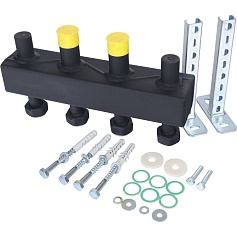 STOUT SDG-0016 Стальной распределительный коллектор 2 отопительных контура. В теплоизоляции DN 20