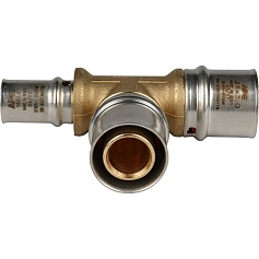 STOUT   Тройник переходной 26х26х16 для металлопластиковых труб прессовой