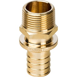 STOUT  Переходник с наружной резьбой 25xR 3/4" для труб из сшитого полиэтилена аксиальный