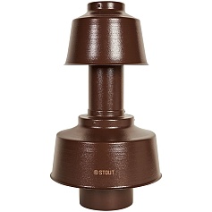STOUT SCR-8125-800022 STOUT Оголовок вертикальный с ветрозащитой традиц. коакс. D80(п)/125(п) КОРИЧНЕВЫЙ широкий