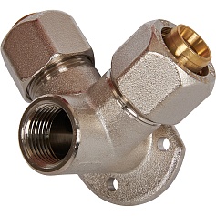 STOUT   Тройник настенный с креплением для металлопластиковых труб винтовой