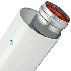 STOUT  Элемент дымохода  DN60/100 труба коаксиальная 500 мм п/м, уплотнения и хомут в комплекте