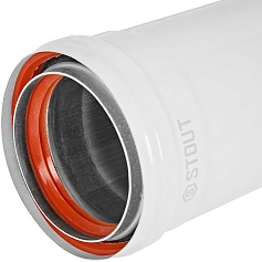 STOUT SCR-0080-811500 STOUT Удлинитель дымохода утепленный традиц. D80(п-м), L1500 (воздуховод до 105 градусов)