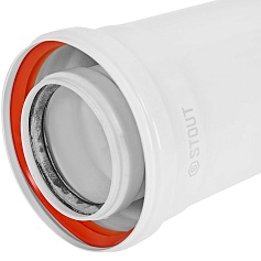 STOUT SCR-8012-001000 STOUT Удлинитель дымохода конденсац. коакс. D80(п-м)/125(п-м), L1000