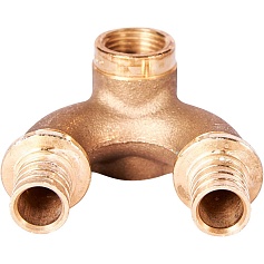 Проточный настенный угольник STOUT 20x1/2" бронзовый для труб из сшитого полиэтилена