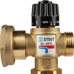 STOUT  Насосно-смесительный узел с термостатическим клапаном 20-43°C, без насоса