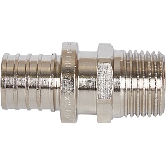 STOUT SFA-0001-200212 STOUT Переходник с наружной резьбой 20х2.0x1/2" никелированный для труб из сшитого полиэтилена аксиальный