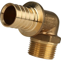 STOUT  Угольник-переходник с наружной резьбой 32xR 1" для труб из сшитого полиэтилена аксиальный