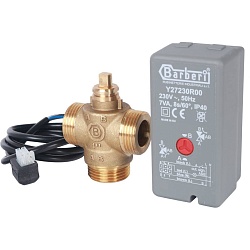 STOUT  Компактный 3-Ходовой зональный клапан, сервопривод 230V, с кабелем 1м., НР 1"