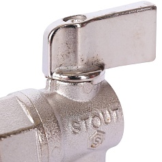 STOUT  Кран шаровой угловой для бытовой техники 1/2" х 3/4"
