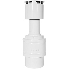 STOUT SCR-6010-800002 STOUT Оголовок вертикальный с ветрозащитой традиц. коакс. D60(п)/100(п) БЕЛЫЙ узкий
