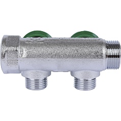 STOUT  SMB-6849-341202 STOUT Коллектор регулирующий 3/4", 2 отвода 1/2" плоское уплотнение