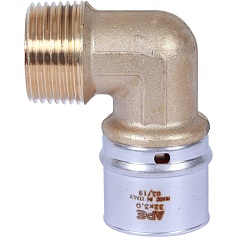 STOUT   Угольник-переходник с наружной резьбой 1"х32 для металлопластиковых труб прессовой