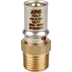 STOUT   Переходник с наружной резьбой 1/2"х16 для металлопластиковых труб прессовой