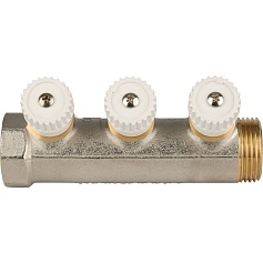 STOUT  Коллектор распределительный 1", 3 отвода 3/4"ЕК 