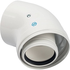 STOUT   Элемент дымохода конденсац. угол 45° DN60/100 м/п PP-FE