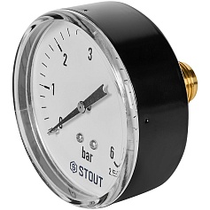 Манометр аксиальный STOUT корпус Dn 80 мм 1/2 , 0...6 бар, кл.2.5