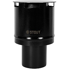 STOUT SCR-0080-800011 STOUT Оголовок вертикальный с ветрозащитой сварной традиц. D80(п) ЧЕРНЫЙ узкий
