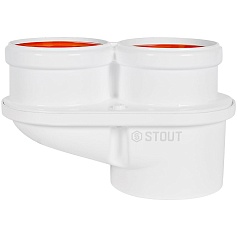 STOUT SCR-0080-250001 STOUT Адаптер моноблочный универсальный для перех. на двухтрубную систему традиц. с D60(м)/100(п) на D80(м)/80(м) литой