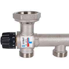 STOUT  Насосно-смесительный узел с термостатическим клапаном 20-43°C и жидкокристаллическим термометром, без насоса