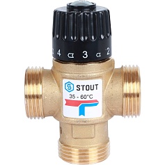 STOUT  Термостатический смесительный клапан для систем отопления и ГВС 1" резьба
