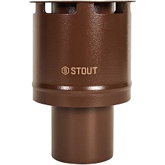 STOUT SCR-0080-800021 STOUT Оголовок вертикальный с ветрозащитой сварной традиц. D80(п) КОРИЧНЕВЫЙ узкий
