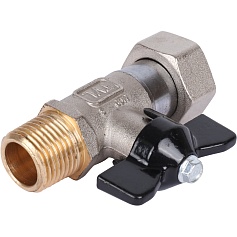 STOUT  Кран шаровой с накидной гайкой, НР/накидная гайка, ручка бабочка 1/2x3/4