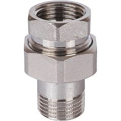 STOUT  Разъемное соединение "американка" ВН, никелированное, уплотнение под гайкой по плоскости, 1/2”