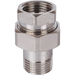 STOUT  Разъемное соединение "американка" ВН, никелированное, уплотнение под гайкой по плоскости, 1/2”