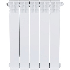 STOUT  Space 500 5 секций радиатор биметаллический нижнее правое подключение RAL9016