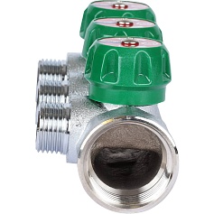 STOUT  SMB-6849-011203 STOUT Коллектор регулирующий 1", 3 отвода 1/2" плоское уплотнение