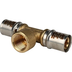 STOUT   Тройник-переходник с внутренней резьбой 20х1/2"х20 для металлопластиковых труб прессовой