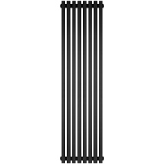 Стальной трубчатый радиатор STOUT TUBE QUADRO 8 секций нижнее правое подключение QV40-1750-8 R RAL1T103S9005 (черный матовый муар)