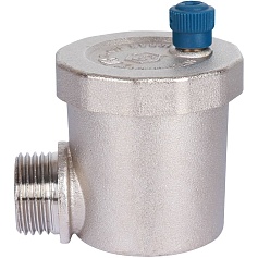 STOUT  Воздухоотводчик автоматический вертикальный выпуск, угл.подкл. нар.р. 1/2" никель.