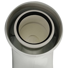 STOUT   Элемент дымохода конденсац. угол 90° DN60/100 м/п с инспекционным окном PP-FE