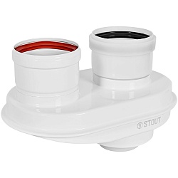 STOUT SCR-8080-250001 STOUT Адаптер моноблочный для перех. на двухтрубную систему конденсац. c D60(п)/100(п) на D80(м)/80(м)