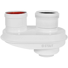 STOUT SCR-8080-250001 STOUT Адаптер моноблочный для перех. на двухтрубную систему конденсац. c D60(п)/100(п) на D80(м)/80(м)