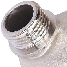 STOUT  Воздухоотводчик автоматический вертикальный выпуск, угл.подкл. нар.р. 1/2" никель.