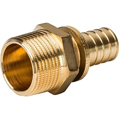 STOUT  Переходник с наружной резьбой 25xR 1" для труб из сшитого полиэтилена аксиальный