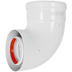 STOUT SCR-6010-250100 STOUT Адаптер подключения 90° УНИВЕРСАЛЬНЫЙ традиц. коакс. D60(м-м)/100(п-м) (хомут, фланец, втулка, адаптер) кроме Immergas, Navien D75/100 стар.