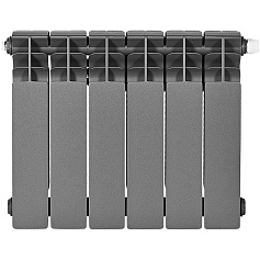 Радиатор биметаллический нижнее правое подключение STOUT TITAN VENTIL 350 6 секций (графит RAL 7024)