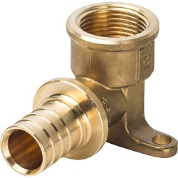 STOUT  Угольник настенный с креплением 25xRp 3/4" для труб из сшитого полиэтилена аксиальный