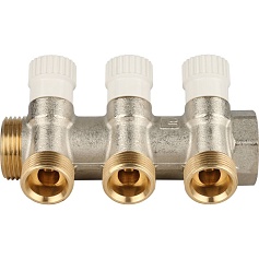 STOUT  Коллектор распределительный 1", 3 отвода 3/4"ЕК 