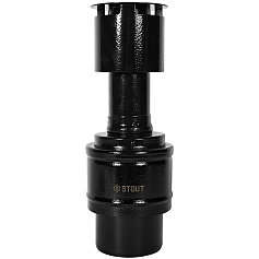 STOUT SCR-6010-800012 STOUT Оголовок вертикальный с ветрозащитой традиц. коакс. D60(п)/100(п) ЧЕРНЫЙ узкий